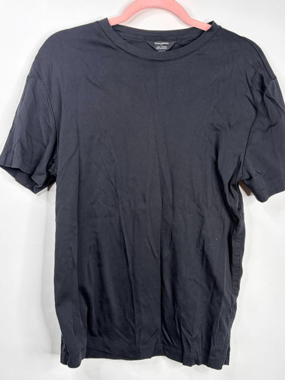 Banana Republic Luxe Touch Performance Cotton Short Sleeve Tee Black #A2430 - Picture 5 of 9